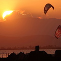 parapentes puesta de sol